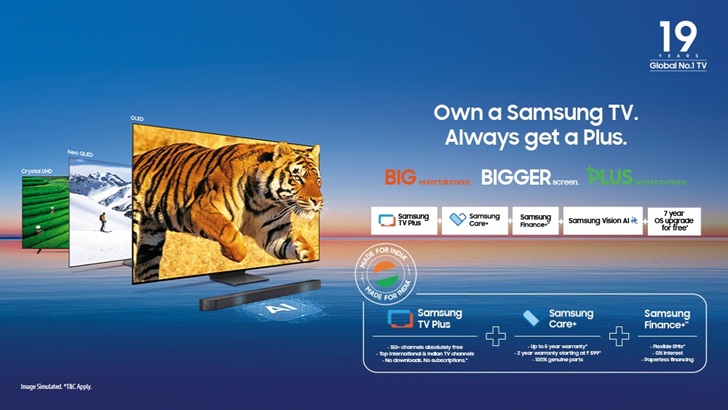Samsung Launches Plus Campaign for Vision AI TVs; Now Get Big Entertainment; Bigger Screens and More
