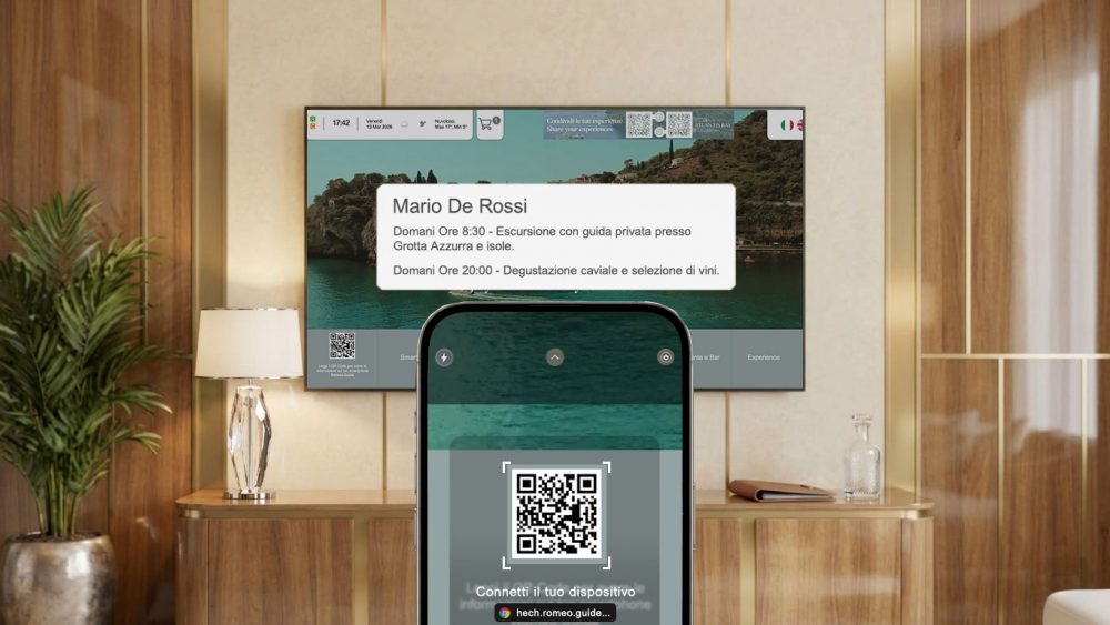 Il widget di digital Concierge Hech Romeo, sviluppato in Italia per il mercato italiano, è da oggi disponibile sugli Hospitality TV Samsung