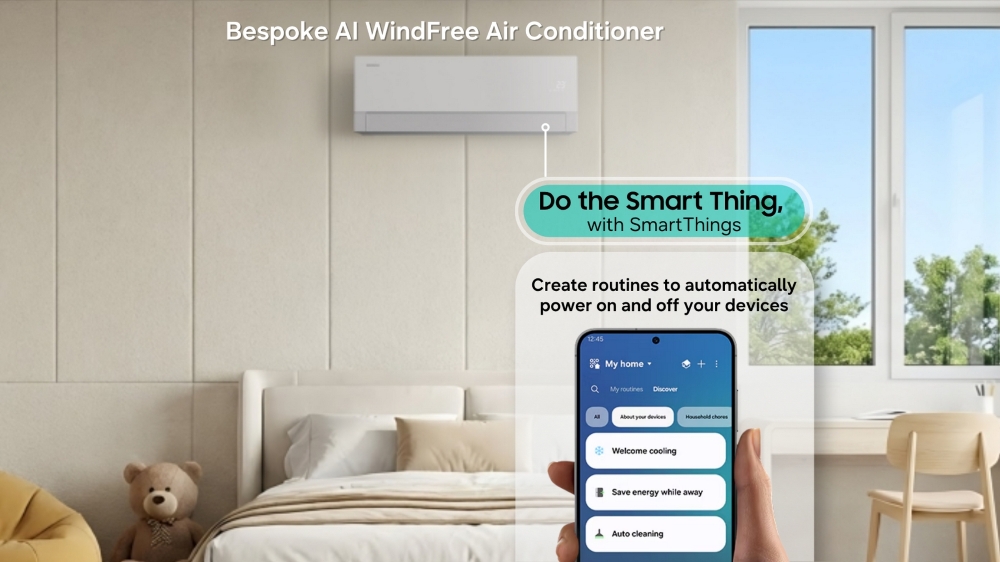 สัมผัสความเย็นสบายตลอดวันพร้อมประหยัดพลังงาน ด้วยเครื่องปรับอากาศ Bespoke AI WindFree