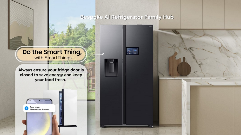 ตู้เย็น Bespoke AI Refrigerator Family Hub ช่วยคงความสดใหม่ของวัตถุดิบและประหยัดพลังงาน