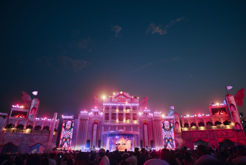 Luxurious Marble Circus main stage at night